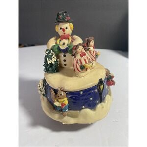 VNTG Musical snowman with carolers